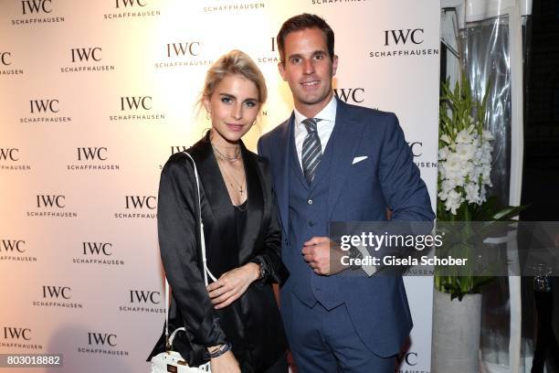 Caro Daur and CEO IWC Schaffhausen, Christoph Grainger-Herr attend the exclusive grand opening event of the new IWC Schaffhausen Boutique in Munich...