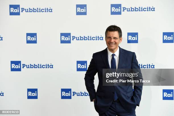 Fabrizio Frizzi attends the Rai show schedule presentation at Statale University of Milan on June 28, 2017 in Milan, Italy.