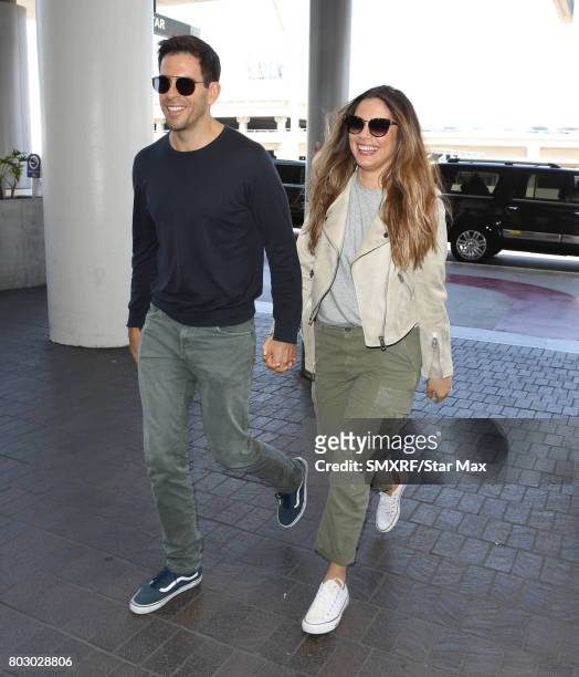 Eli Roth and Lorenza Izzo are seen on June 28, 2017 in Los Angeles, California.