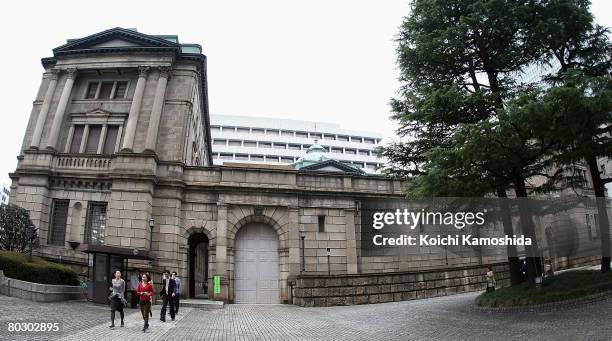 General view of headquarters of the Bank of Japan on March 19, 2008 in Tokyo, Japan. Governer of Bank of Japan Toshihiko Fukui's term expires and...