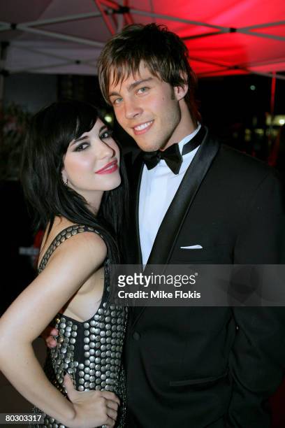 Singer Dean Geyer and Lisa Marie Origliasso of The Veronicas, pose for a photo at a cocktail party for the announcement of the `2008 Cleo Bachelor of...