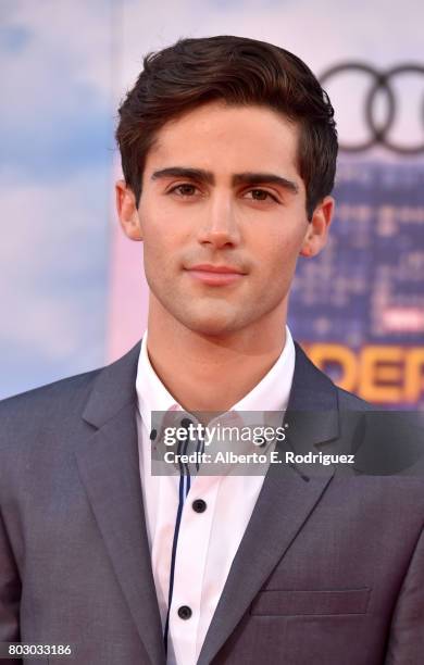 Max Ehrich attends the premiere of Columbia Pictures' "Spider-Man: Homecoming" at TCL Chinese Theatre on June 28, 2017 in Hollywood, California.