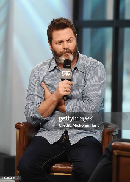 Actor Nick Offerman discusses "Look & See" at Build Studio on June 28, 2017 in New York City.