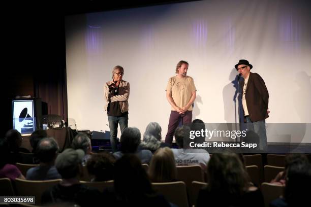 Radio DJ Chris Carter, author Brian Kehew and creator and host of The Record Theater Marvin Etzioni speak onstage at The GRAMMY Museum Presents The...