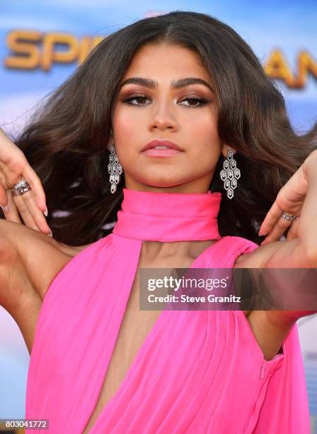 Zendaya arrives at the Premiere Of Columbia Pictures' "Spider-Man: Homecoming" at TCL Chinese Theatre on June 28, 2017 in Hollywood, California.