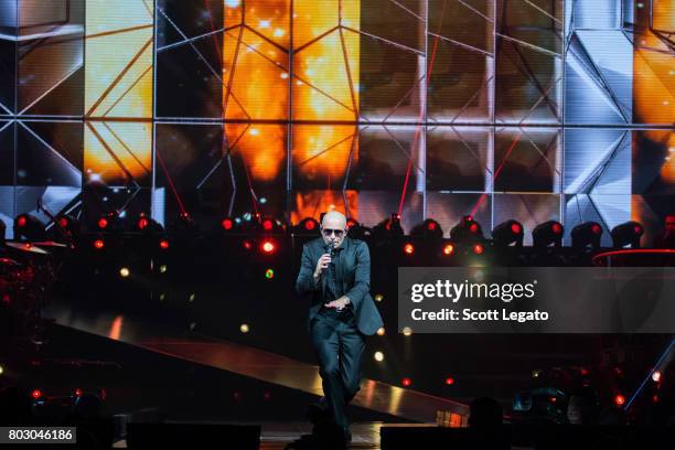 Pitbull performs at The Palace of Auburn Hills on June 28, 2017 in Auburn Hills, Michigan.