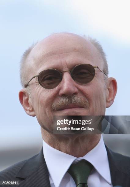 Willi Lemke, former manager of the Werder Bremen soccer club, stands in front of the Brandenburg Gate on March 19, 2008 in Berlin, Germany. Lemke...
