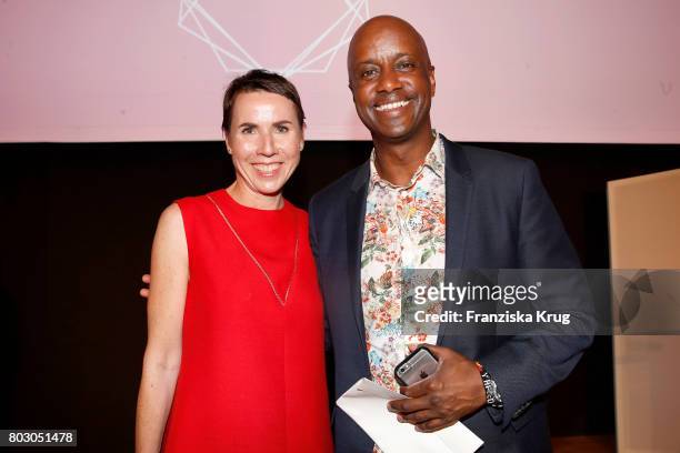 Anke Rippert and Yared Dibaba attend the Emotion Award at Laeiszhalle on June 28, 2017 in Hamburg, Germany.