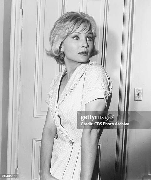 Promotional portrait of American actress Susan Oliver in an episode of 'The Alfred Hitchcock Hour' entitled 'Annabel,' California, June 11, 1962. The...