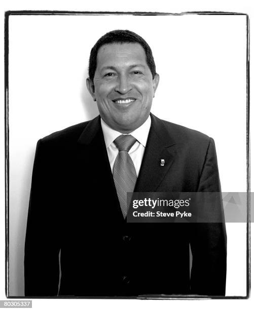 PImage NEW YORK, SEPTEMBER 21: Venezuelan President Hugo Chavez poses for a portrait session in New York on September 21, 2006.
