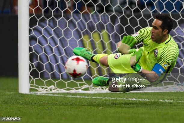 Claudio Bravo of the Chile national football team during the 2017 FIFA Confederations Cup match, semi-finals between Portugal and Chile at Kazan...