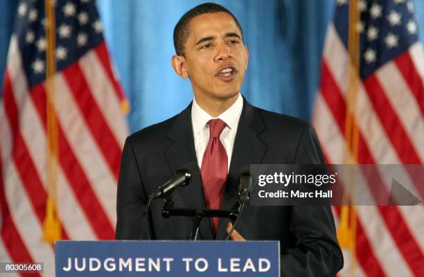 Pesidential hopeful U.S. Sen. Barack Obama speaks at the Tony Rand Student Center on the campus of Fayetteville Technical Community College March 19,...