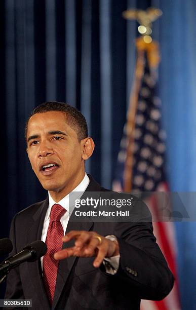 Pesidential hopeful U.S. Sen. Barack Obama speaks at the Tony Rand Student Center on the campus of Fayetteville Technical Community College March 19,...