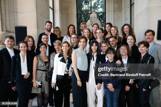 Audrey Azoulay, Bouchra Jarrar, her nephew Orian and her Team attend Artistic Director of Lanvin, Bouchra Jarrar is Decorated "Officier de l'Ordre...