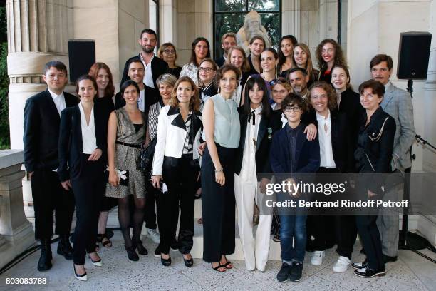 Audrey Azoulay, Bouchra Jarrar, her nephew Orian and her Team attend Artistic Director of Lanvin, Bouchra Jarrar is Decorated "Officier de l'Ordre...