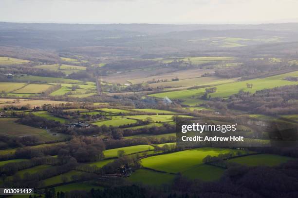 aerial photography view north-west of groombridge place estates on groombridge hill, groombridge. tunbridge wells, tn3 9qg, uk. - royal tunbridge wells stock pictures, royalty-free photos & images