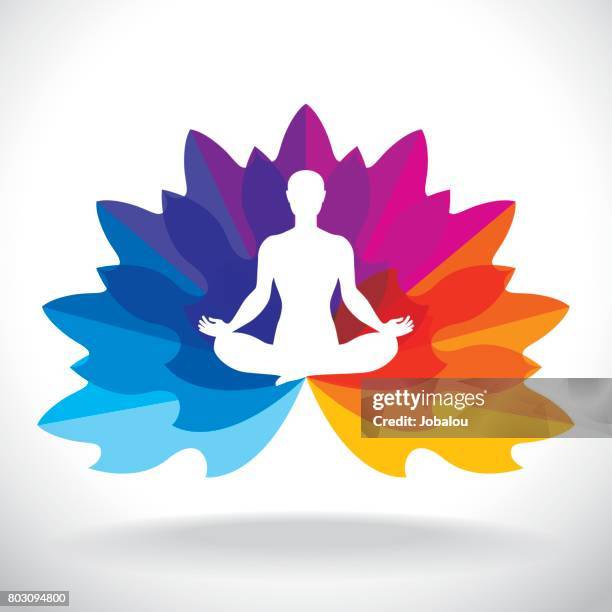 ilustrações de stock, clip art, desenhos animados e ícones de lotus pose with petals - lotus position