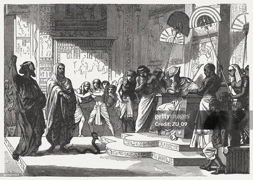 Aaron’s Staff Becomes a Snake (Exodus 7, 10), published 1886