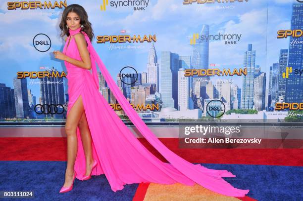Actress Zendaya attends the premiere of Columbia Pictures' "Spider-Man: Homecoming" at TCL Chinese Theatre on June 28, 2017 in Hollywood, California.