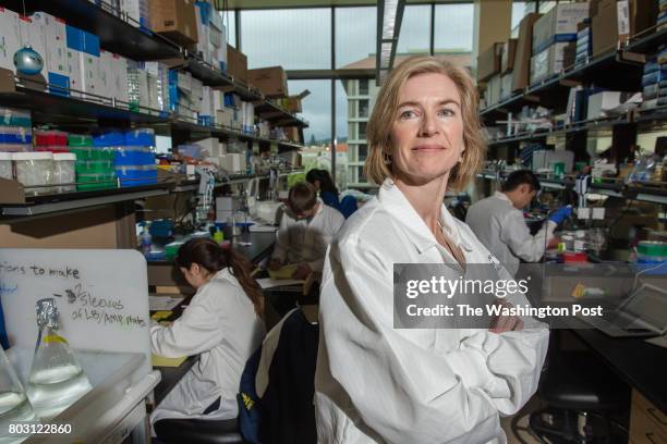 Jennifer Doudna, inventor of the revolutionary gene-editing tool CRISPR photographed in the Li Ka Shing Center on the Campus of the University of...