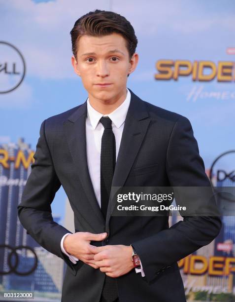 Tom Holland arrives at the premiere of Columbia Pictures' "Spider-Man: Homecoming" at TCL Chinese Theatre on June 28, 2017 in Hollywood, California.