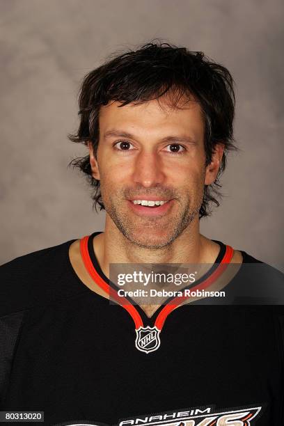Scott Niedermayer of the Anaheim Ducks poses for a photo at the Honda Center February 15, 2008 in Anaheim, California.