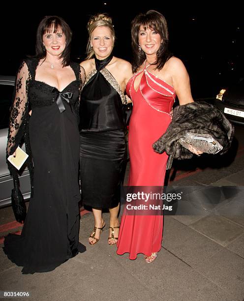 Presenters Coleen Nolan, Jackie Brambles and Jane McDonald arrive at The Royal Television Society Programme Awards held at Grosvenor House Hotel on...