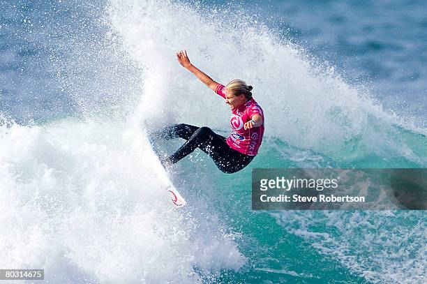 Stephanie Gilmore of Australia competes during round one of the Rip Curl Pro as part of the ASP World Tour held at Bells Beach March 20, 2008 in...