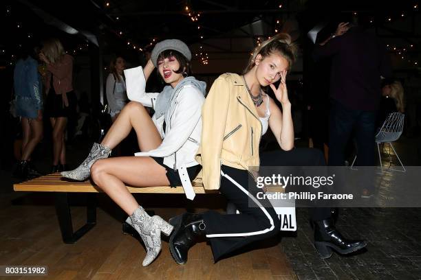 Taylor Lashae and guest attend AllSaints Ed Templeton Launch at LA Studios on June 28, 2017 in Hollywood, California.