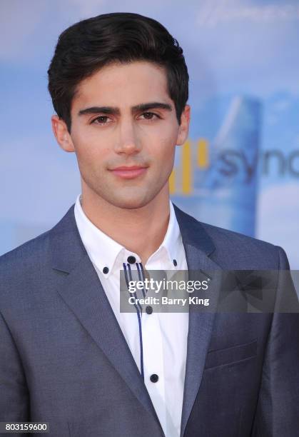 Actor Max Ehrich attends the World Premiere of Columbia Pictures' 'Spider-Man: Homecoming' at TCL Chinese Theatre on June 28, 2017 in Hollywood,...