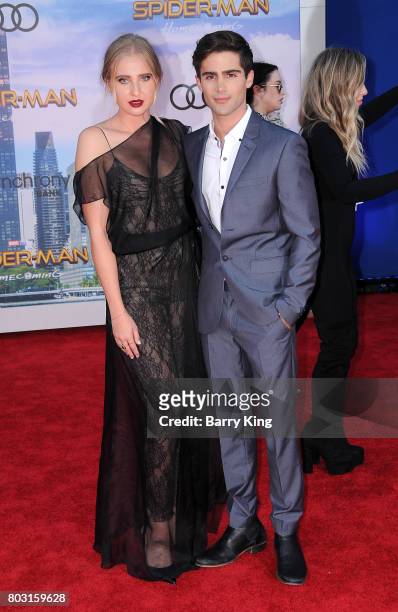 Actress Veronica Dunne and actor Max Ehrich attend the World Premiere of Columbia Pictures' 'Spider-Man: Homecoming' at TCL Chinese Theatre on June...