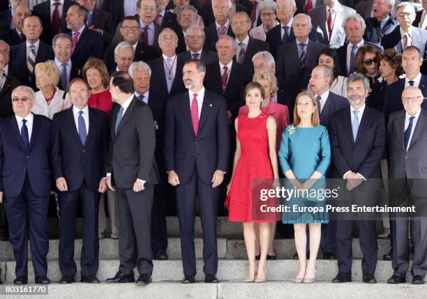 King Felipe of Spain and Queen Letizia of Spain attend the 40th legislative elections anniversary at Spanish parliament on June 28, 2017 in Madrid,...