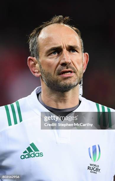 Wellington , New Zealand - 27 June 2017; Referee Jaco Peyper during the match between Hurricanes and the British & Irish Lions at Westpac Stadium in...