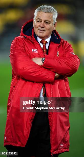 Wellington , New Zealand - 27 June 2017; British & Irish Lions head coach Warren Gatland during the match between Hurricanes and the British & Irish...