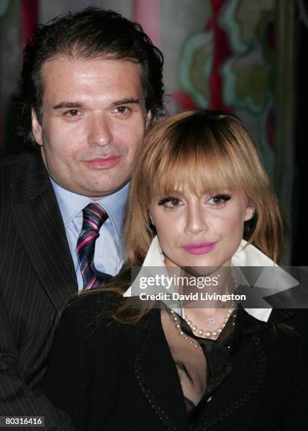 Actress Brittany Murphy and husband writer/producer/director Simon Monjack attend the Prada Los Angeles screening of 'Trembled Blossoms' at Prada...