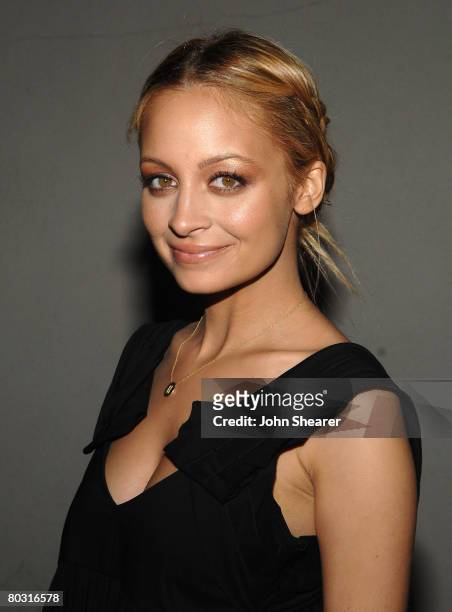 Personality Nicole Richie, wearing Miu Miu, attends the Los Angeles screening of "Trembled Blossoms" presented by Prada on March 19, 2008 in Beverly...