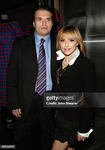 Actress Brittany Murphy and husband Simon Monjack attend the Los Angeles screening of "Trembled Blossoms" presented by Prada on March 19, 2008 in...