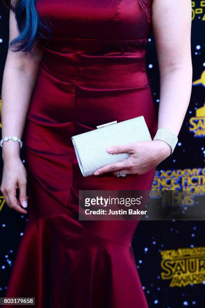 Leila, purse detail, attends the 43rd Annual Saturn Awards at The Castaway on June 28, 2017 in Burbank, California.