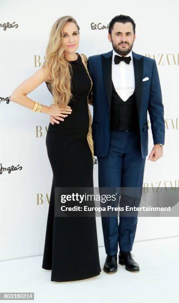 Carola Baleztena and Emiliano Suarez attends Harper's Bazaar 150th anniversary party at Casa de Velazquez on on June 28, 2017 in Madrid, Spain.