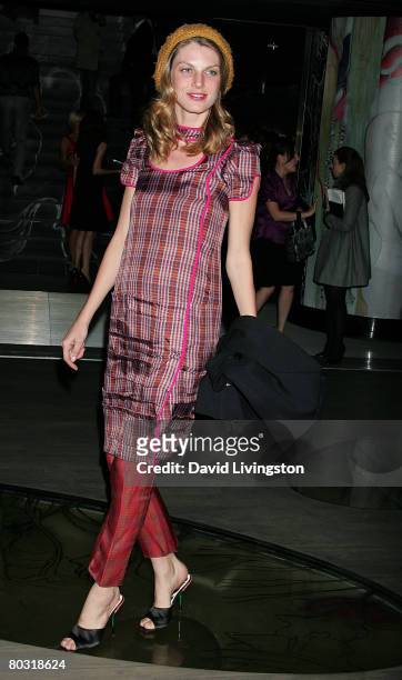 Model Angela Lindvall attends the Prada Los Angeles screening of 'Trembled Blossoms' at Prada Beverly Hills Epicenter on March 19, 2008 in Beverly...