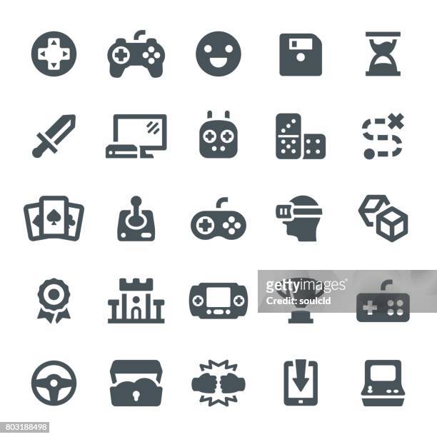 ilustraciones, imágenes clip art, dibujos animados e iconos de stock de iconos de juegos - gamepad