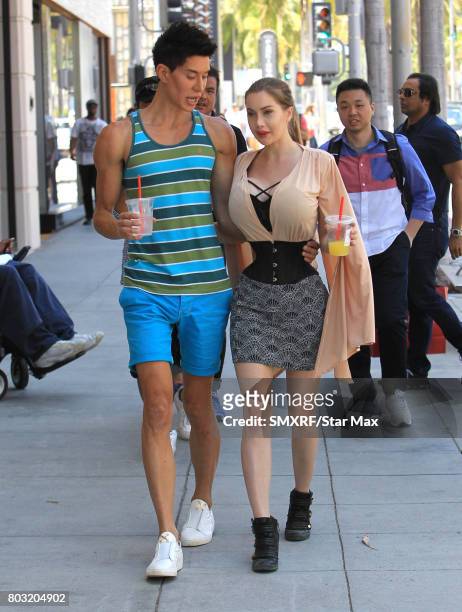 Justin Jedica and Pixee Fox are seen on June 28, 2017 in Los Angeles, California.