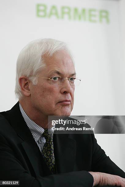 Johannes Voecking, Chairman 'BARMER' health insurance company, looks on during the presentation on March 20, 2008 in Berlin, Germany. T-Systems,...