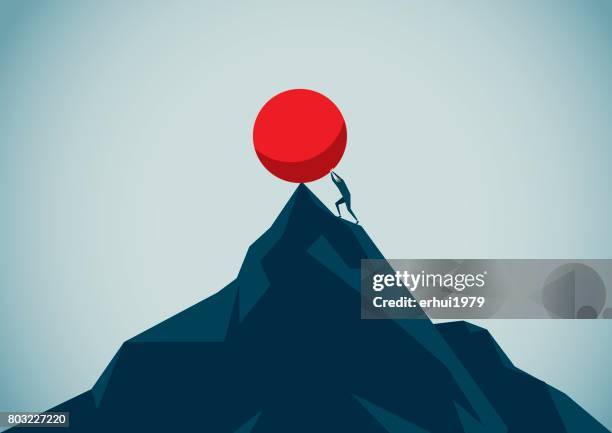ilustrações de stock, clip art, desenhos animados e ícones de sisyphus - persistência
