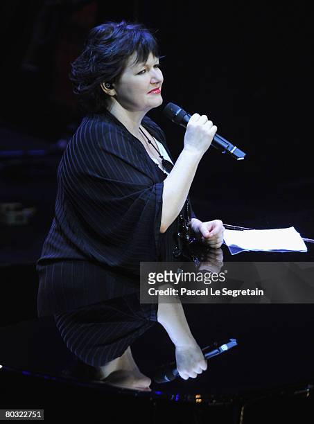 Singer Maurane performs on stage during the Fight Aids Monaco Gala on March 20, 2008 in Monaco.