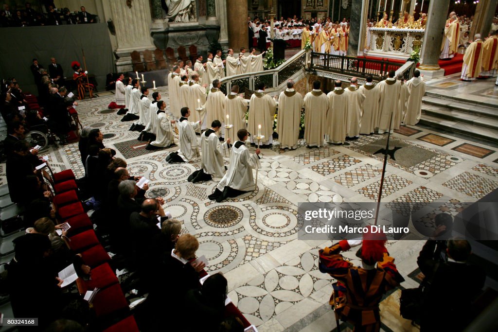 Pope Benedict Attends Feet Washing Ceremony At Basilica