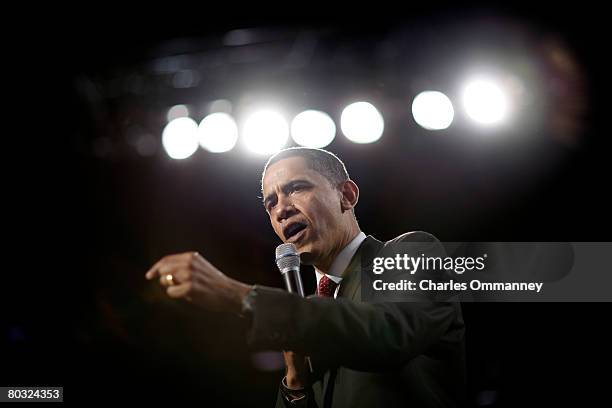 Democratic presidential candidate Sen. Barack Obama of Illinois and his wife Michelle greet supporters at a rally on the eve of the Texas...