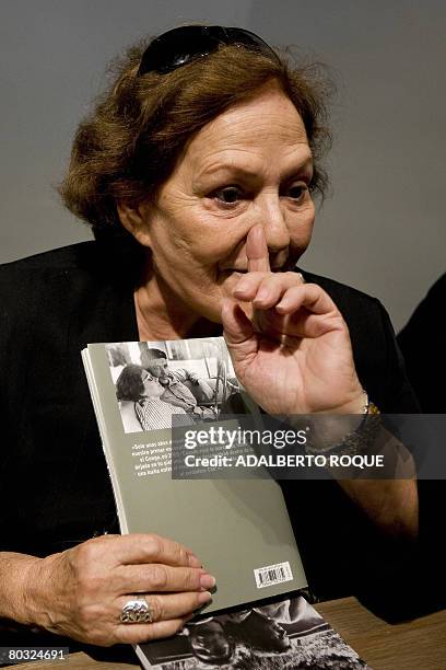 Aleida March, widow of Argentine-Cuban revolutionary leader Ernesto Che Guevara, presents the book "Evocation" about her life with Guevara, on March...