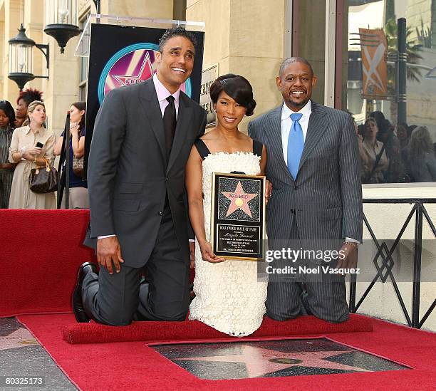 Angela Bassett , Rick Fox , and Forest Whitaker attend the ceremony honoring Angela with a star on the Hollywood Walk of Fame on March 20, 2008 in...