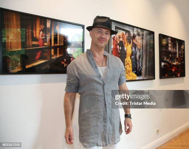 Artist David Drebin during the 'David Drebin: Smoke & Mirrors' exhibition opening at Only Art Club on June 29, 2017 in Hamburg, Germany.